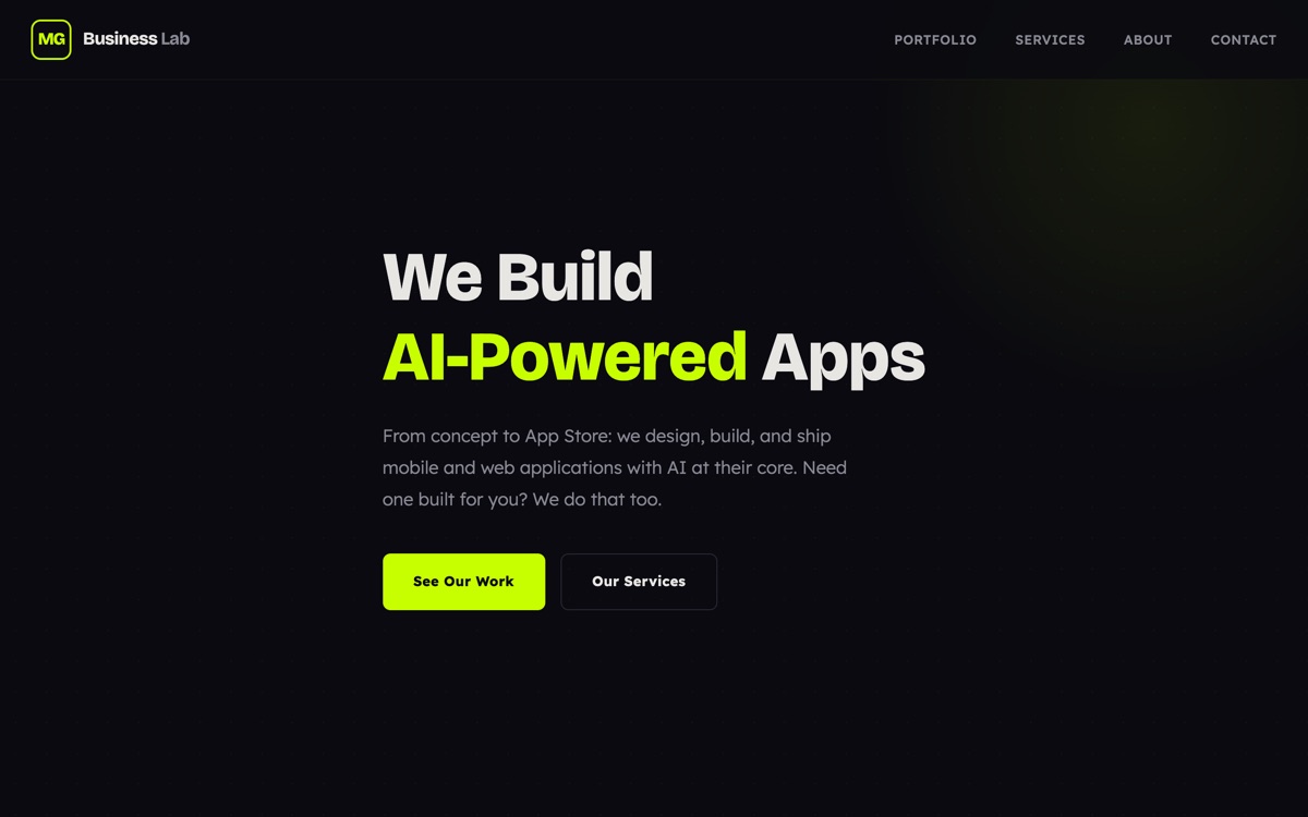 MG Business Lab website